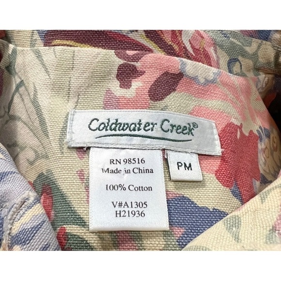 Coldwater Creek Sz PM P M Floral Print Crochet Detail Spring Blazer Jacket Women - Picture 5 of 5